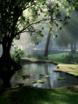 3D High Detailed Forest Lake Scene - Model