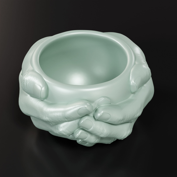 3D model Cupping Hands Pot planter with drainage