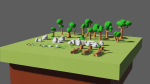 3d model low-poly trees rocks flowers mushrooms grass