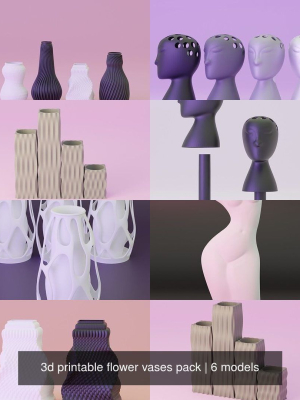 3d printable flower vases pack