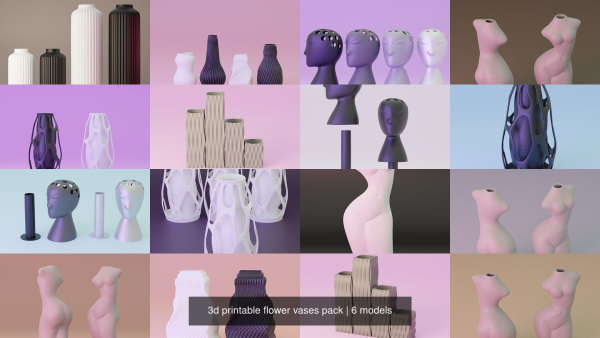 3d printable flower vases pack