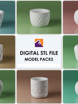 3D STL File Planter Pack - 8 STL files