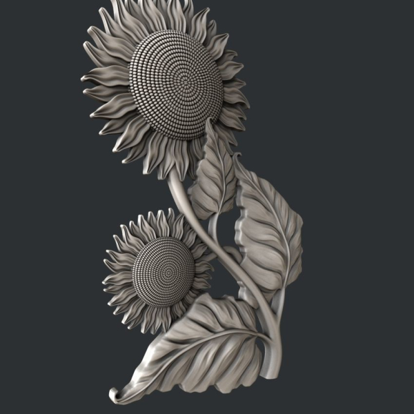 3d STL models for CNC router sunflower