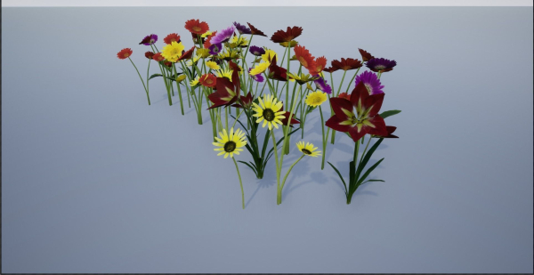 4K Lowpoly Flower Plants Collection