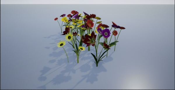 4K Lowpoly Flower Plants Collection