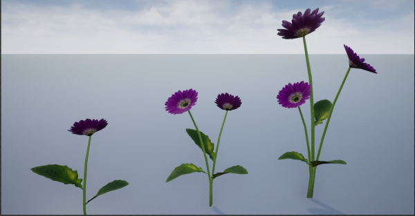4K Lowpoly Flower Plants Collection