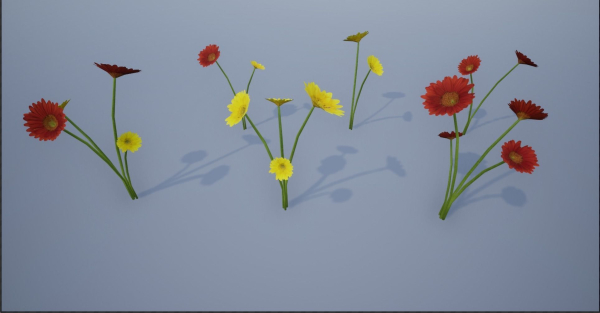 4K Lowpoly Flower Plants Collection