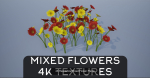 4K Lowpoly Flower Plants Collection