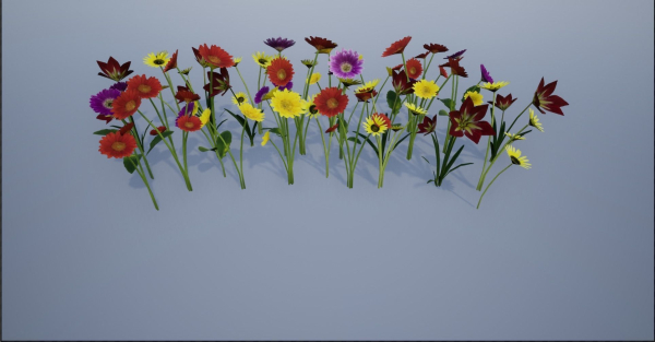 4K Lowpoly Flower Plants Collection