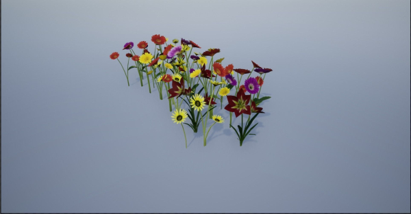 4K Lowpoly Flower Plants Collection