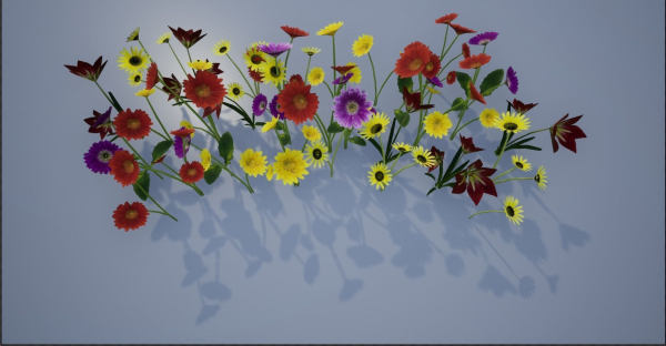4K Lowpoly Flower Plants Collection