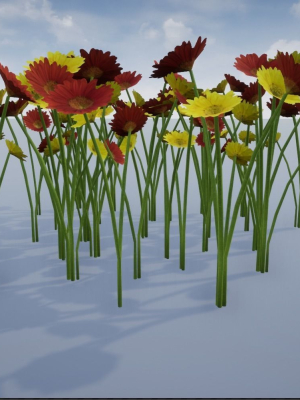 4k-red-yellow-mixed-flower-plants-3d-model-low-poly-max-obj-3ds-fbx-stl-dae