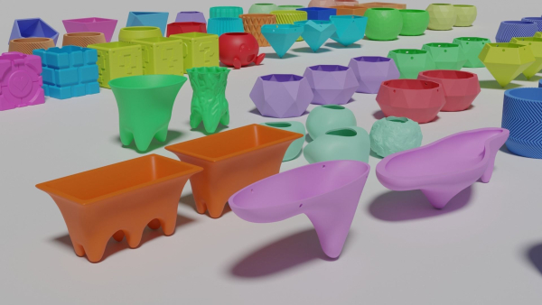 3D Printed 73  Flower pots for succulent plants
