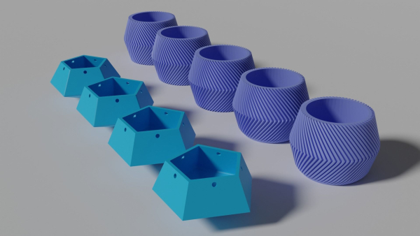 3D Printed 73  Flower pots for succulent plants