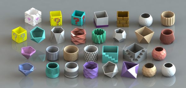 3D Printed 73  Flower pots for succulent plants