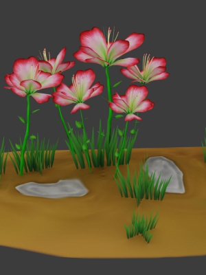 8-stylized-flowers-pack-3d-model-low-poly-obj-fbx-blend-dae