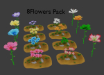 8 Stylized Flowers pack