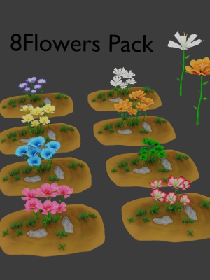 8 Stylized Flowers pack