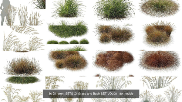 80 Different SETS Of Grass and Bush SET VOL08