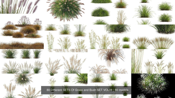 80 Different SETS Of Grass and Bush SET VOL08