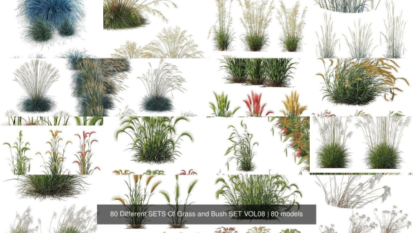 80 Different SETS Of Grass and Bush SET VOL08