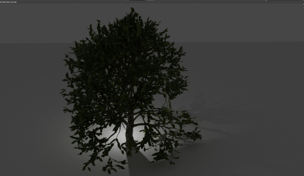 A photorealistic high poly tree