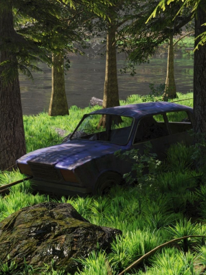 abandoned-car-in-forest-scene-3d-model-obj-fbx-stl-blend-dae
