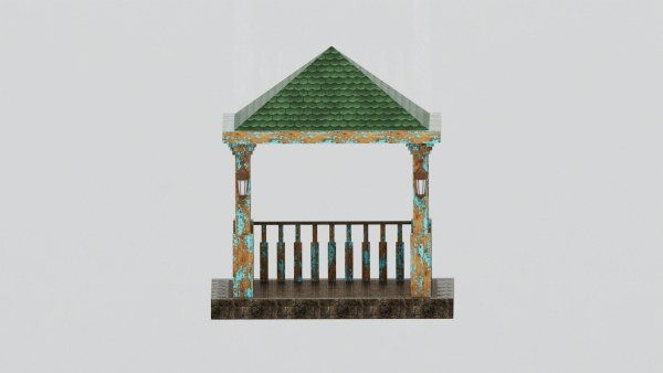 Alcove gazebo with roof