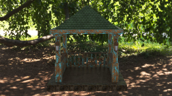 Alcove gazebo with roof