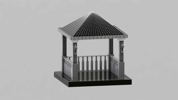 Alcove gazebo with roof