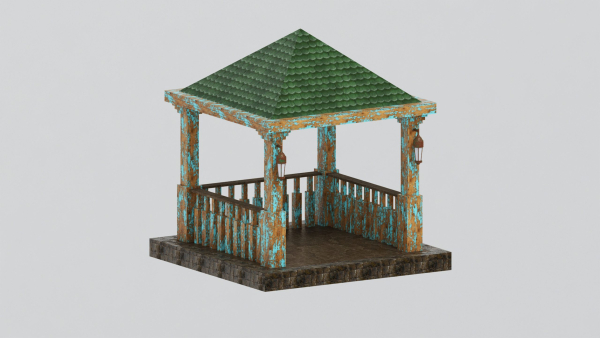 Alcove gazebo with roof