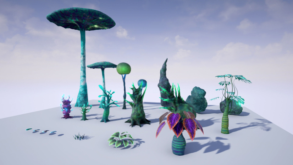 Alien Planet Fantasy Environment - Swamp Plants