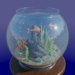 Aquarium with fish lOW POLY GAME ready