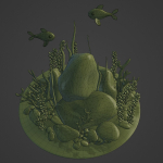 Aquarium with fish lOW POLY GAME ready