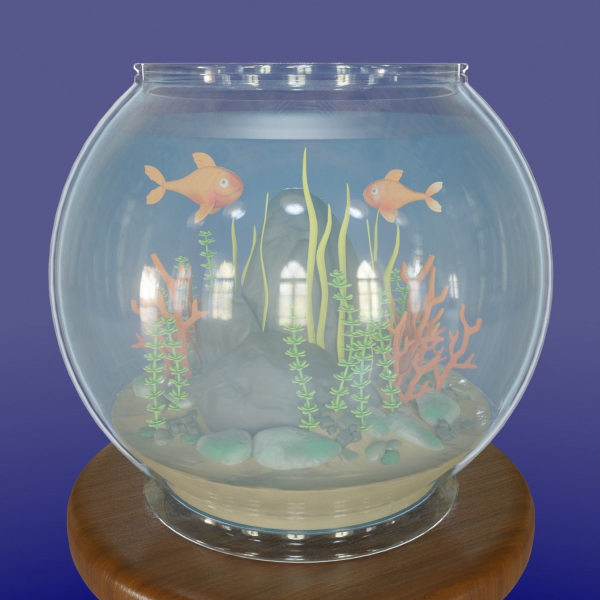 Aquarium with fish lOW POLY GAME ready