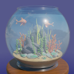Aquarium with fish lOW POLY GAME ready
