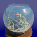 Aquarium with fish lOW POLY GAME ready