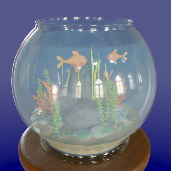 Aquarium with fish lOW POLY GAME ready