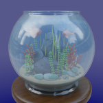 Aquarium with fish lOW POLY GAME ready