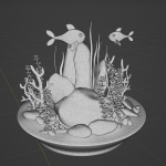 Aquarium with fish lOW POLY GAME ready