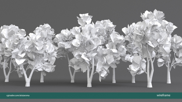 Arbutus tree LOW POLY very detailed texture