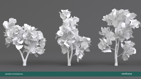 Arbutus tree LOW POLY very detailed texture