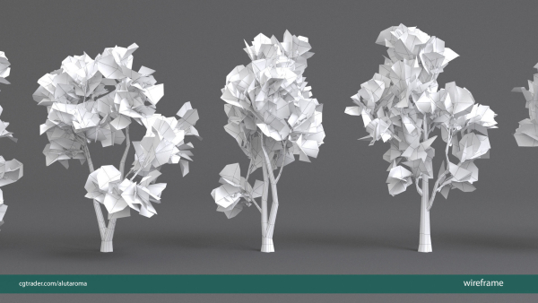 Arbutus tree LOW POLY very detailed texture