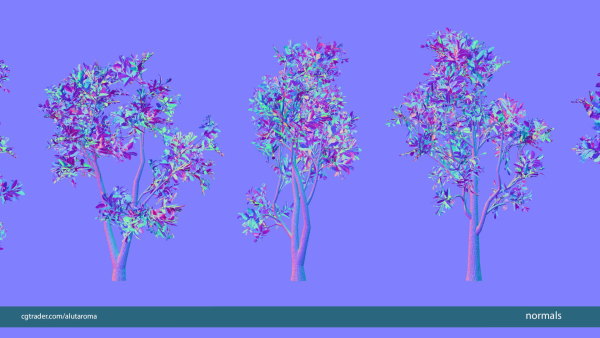 Arbutus tree LOW POLY very detailed texture