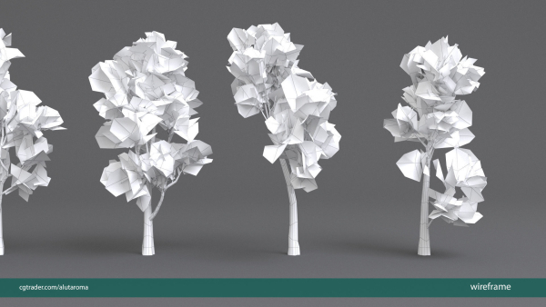 Arbutus tree LOW POLY very detailed texture