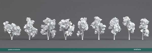 Arbutus tree LOW POLY very detailed texture