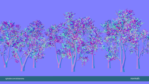 Arbutus tree LOW POLY very detailed texture
