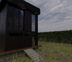 Architectural dark brown house