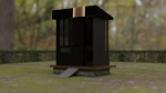 Architectural dark brown house