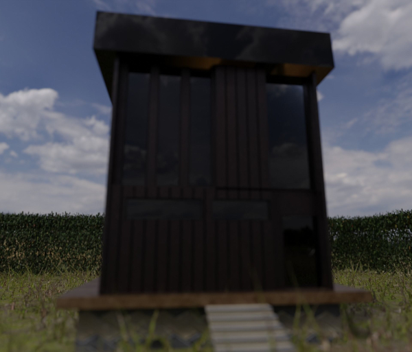 Architectural dark brown house